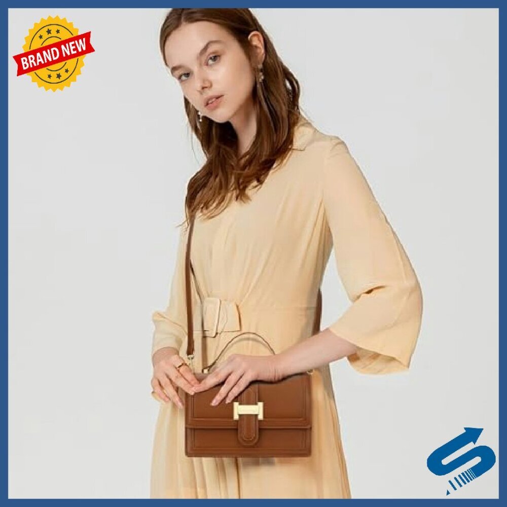 Leather Crossbody Bag with Top Handle, Adjustable Strap, Roomy Small Purse - Picture 4 of 8